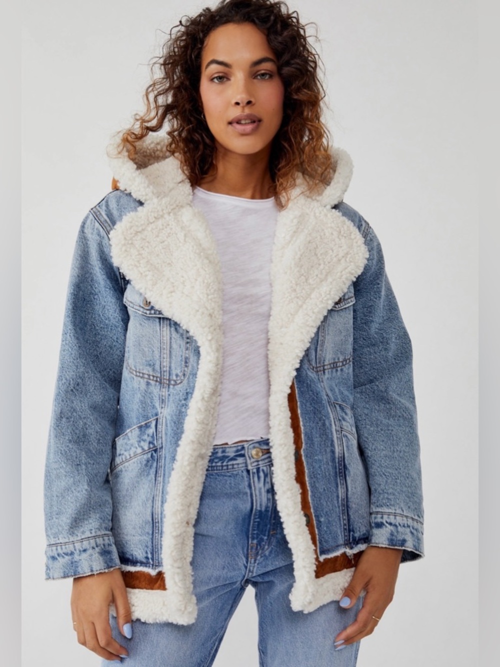 Free People We The Free Magnolia Denim Jacket XS - Picture 9 of 12